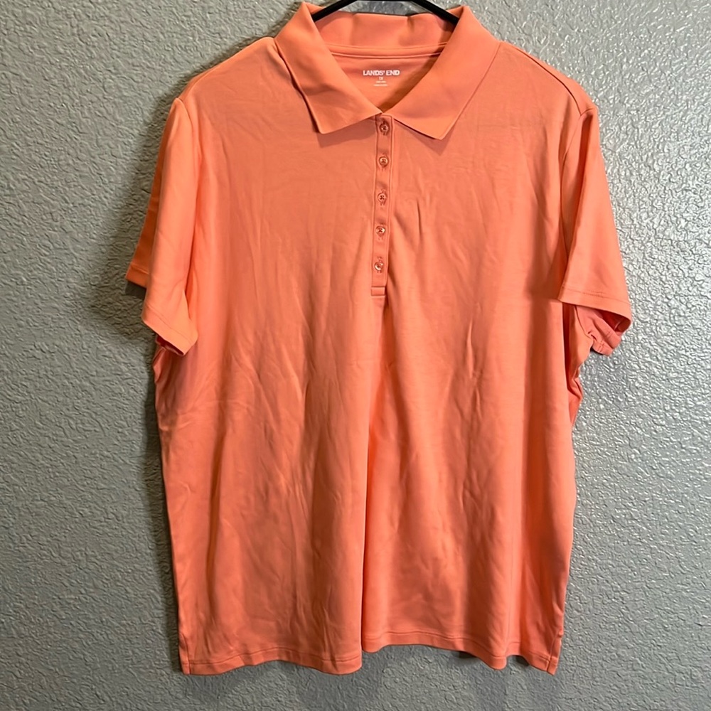 Land’s End peach colored polo size 1X 16W-18W